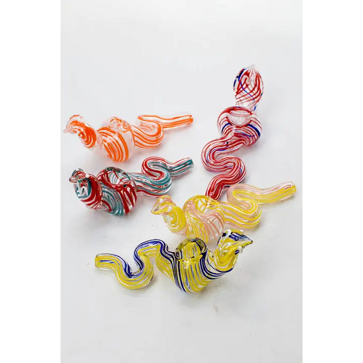 Cobra shape glass large hand pipe_0