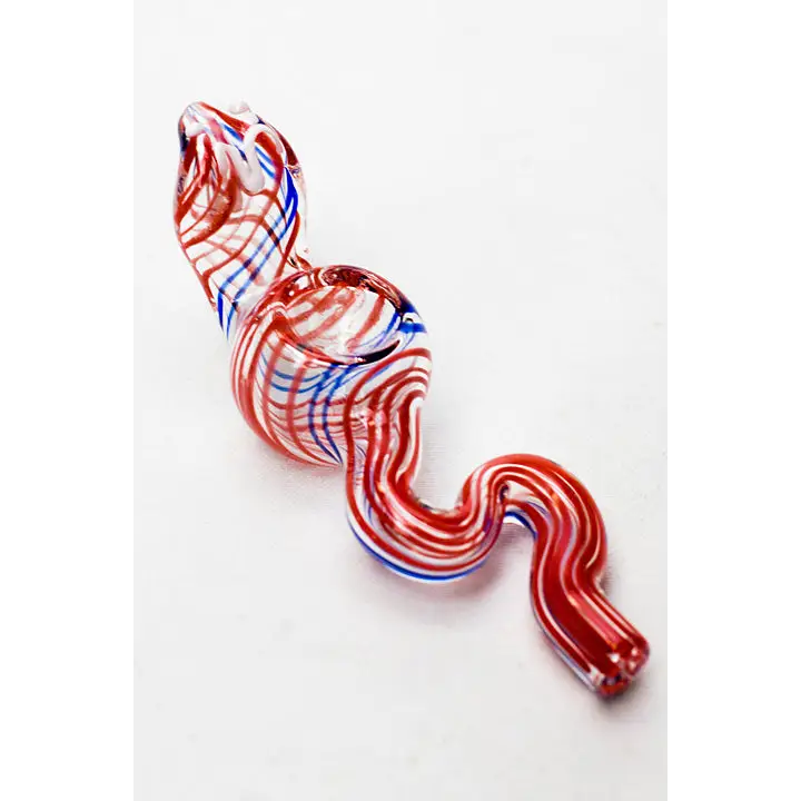 Cobra shape glass small hand pipe_1