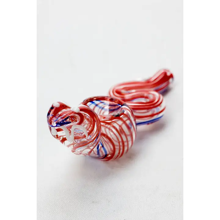 Cobra shape glass small hand pipe_2