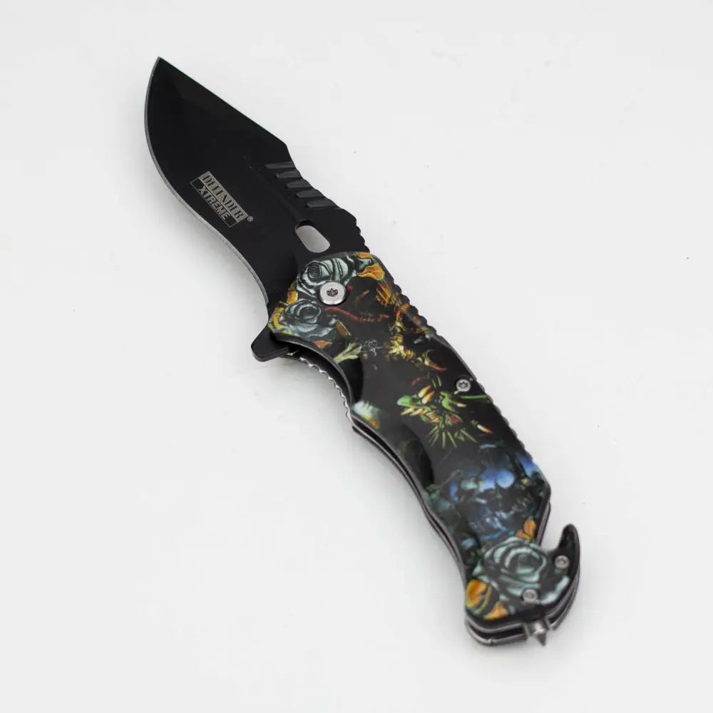 Defender-Xtreme  8.5" Dragon Slayer Folding Knife With Belt Clip  [13165]_0