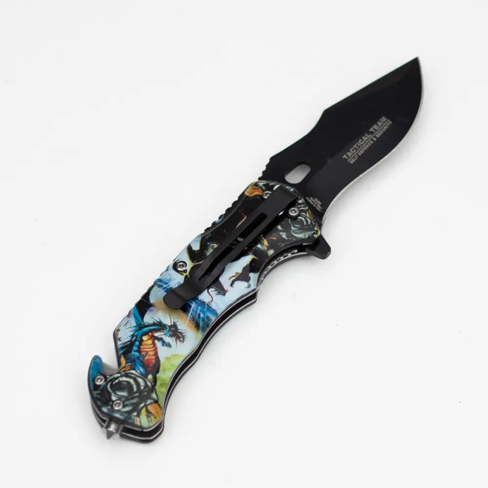 Defender-Xtreme  8.5" Queen Dragon - Folding Knife With Belt Clip [13166]_1