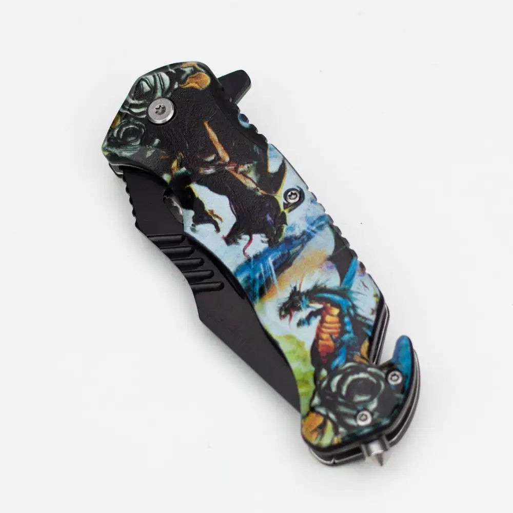 Defender-Xtreme  8.5" Queen Dragon - Folding Knife With Belt Clip [13166]_2