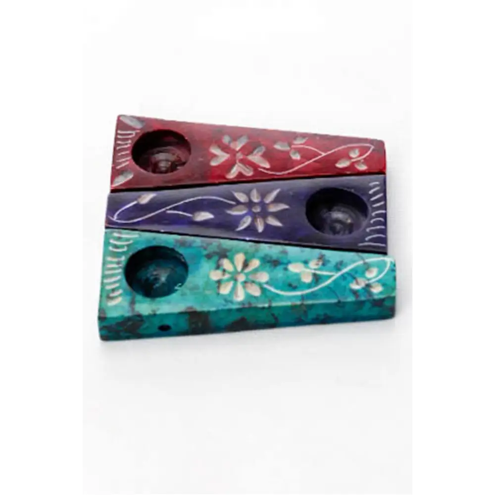 Flower engraved stone pipe pack_3