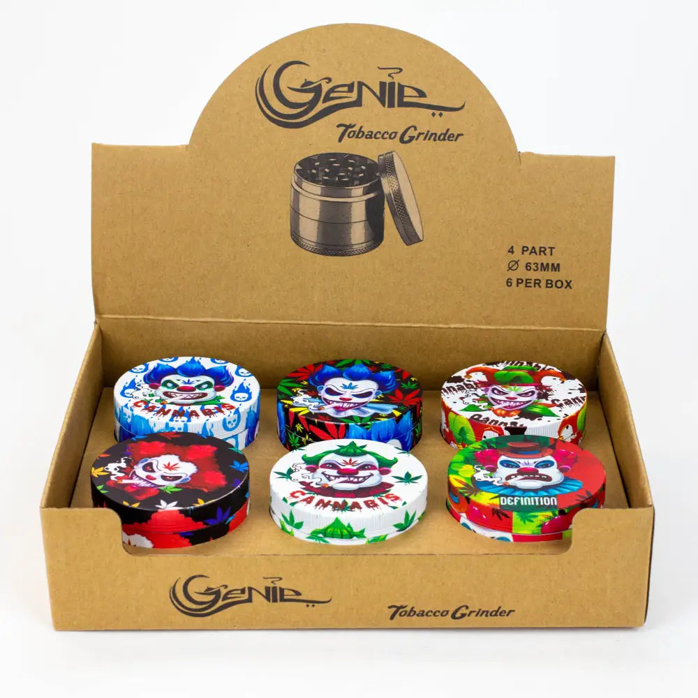 GENIE 4 parts 63 mm clown Metal grinder Box of 6_0