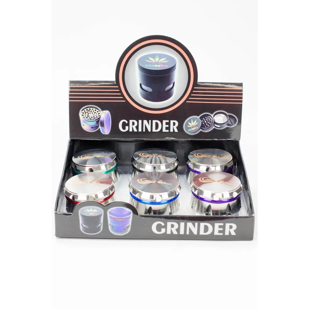 Genie 4 parts silver herb grinder Box of 6_2