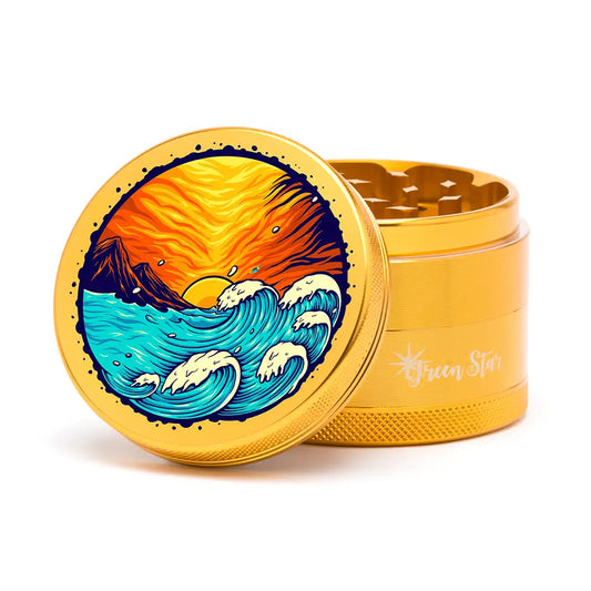 Green Star | 2.5" (63mm) Grinder - Sunset Wave Design_0