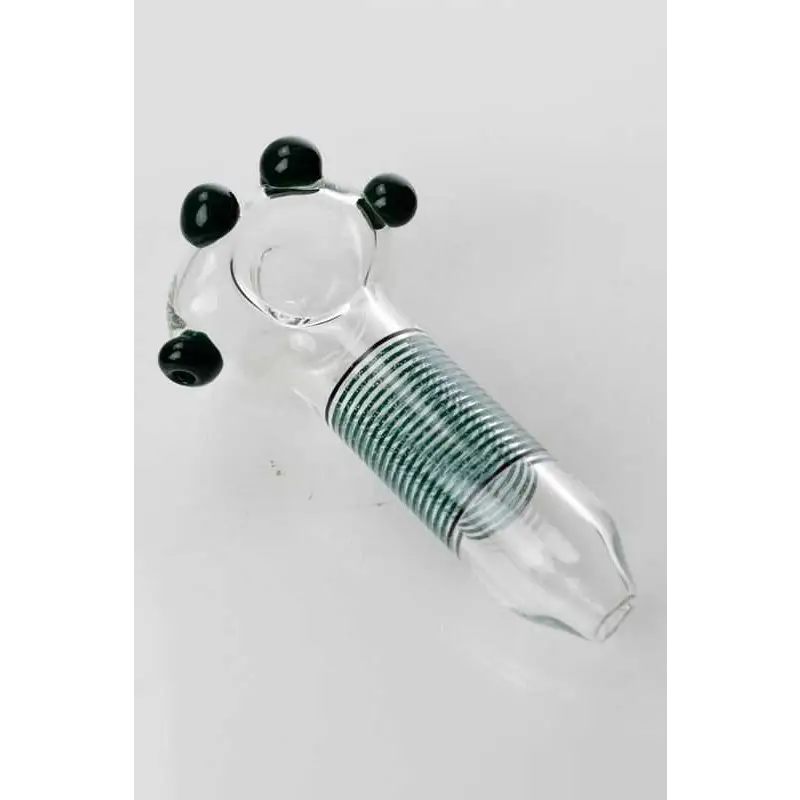 Heady 4 beads soft glass hand pipe_0