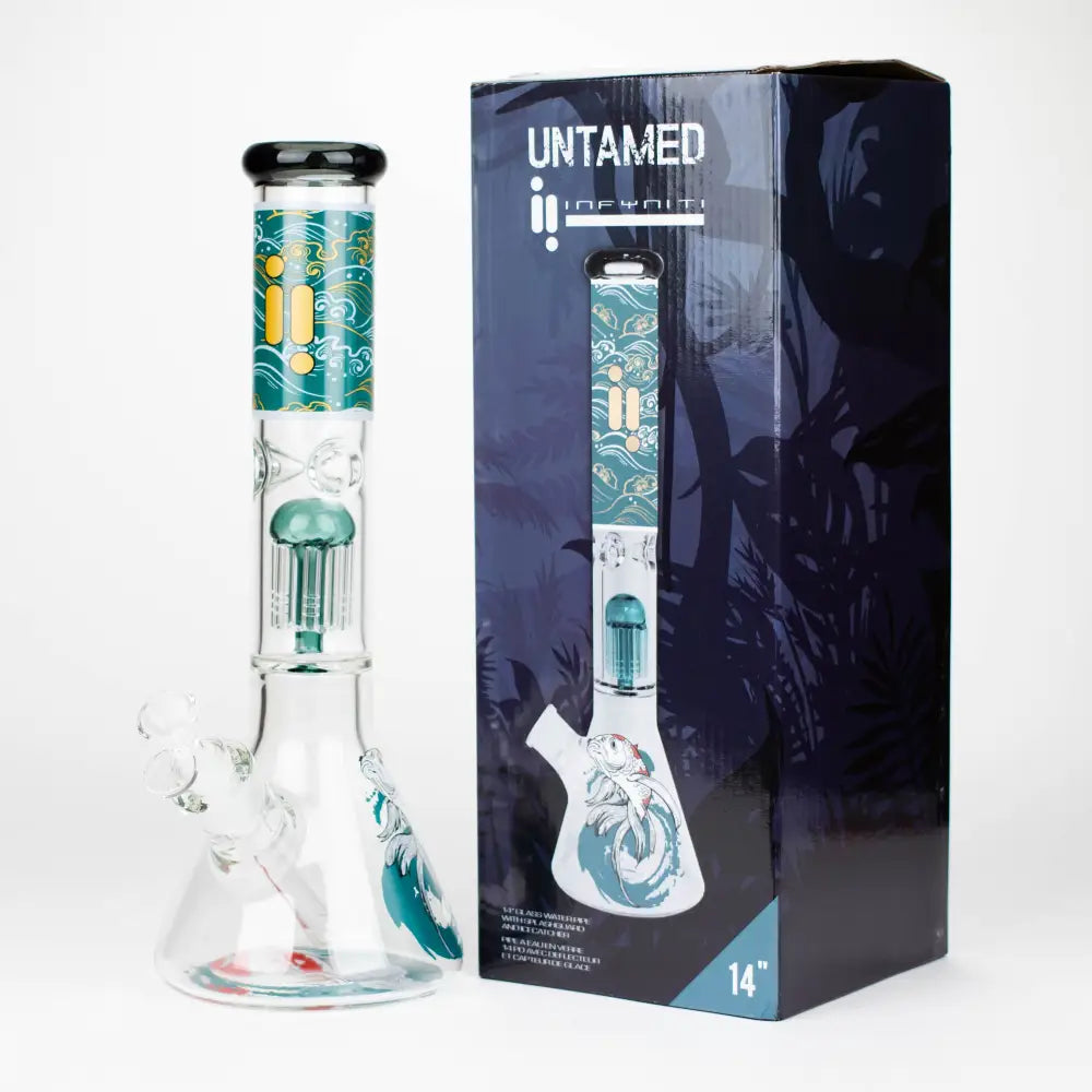 Infyniti | Untamed 14" 7 mm classic beaker water bong - Koi Fish [GP2021]_3