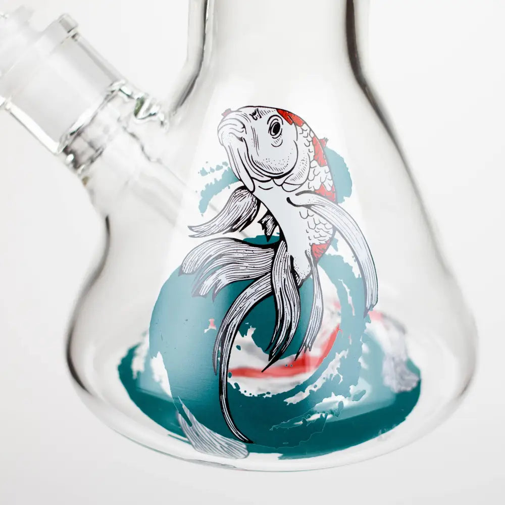 Infyniti | Untamed 14" 7 mm classic beaker water bong - Koi Fish [GP2021]_10