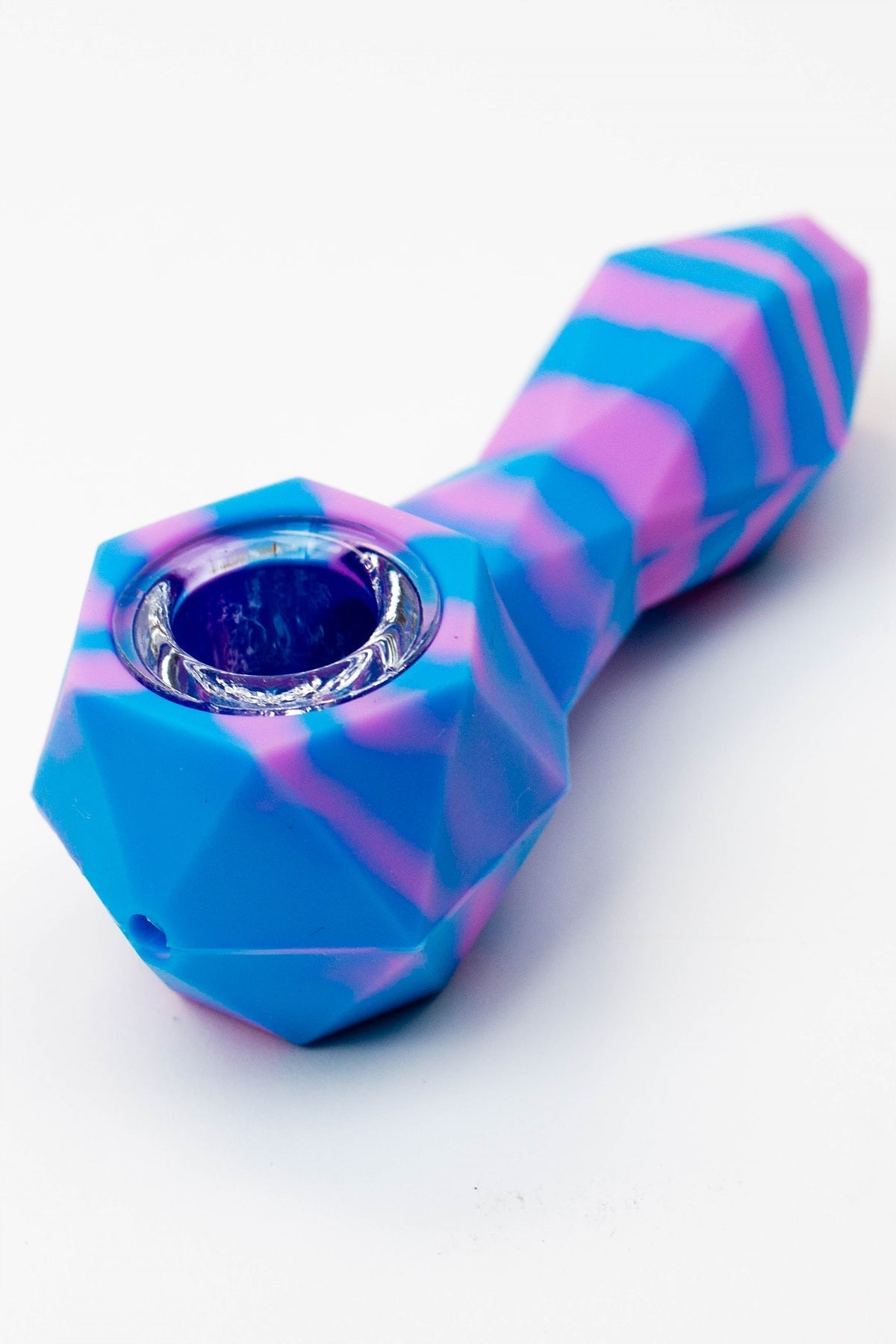 Multi colored Silicone hand pipe with glass bowl_1