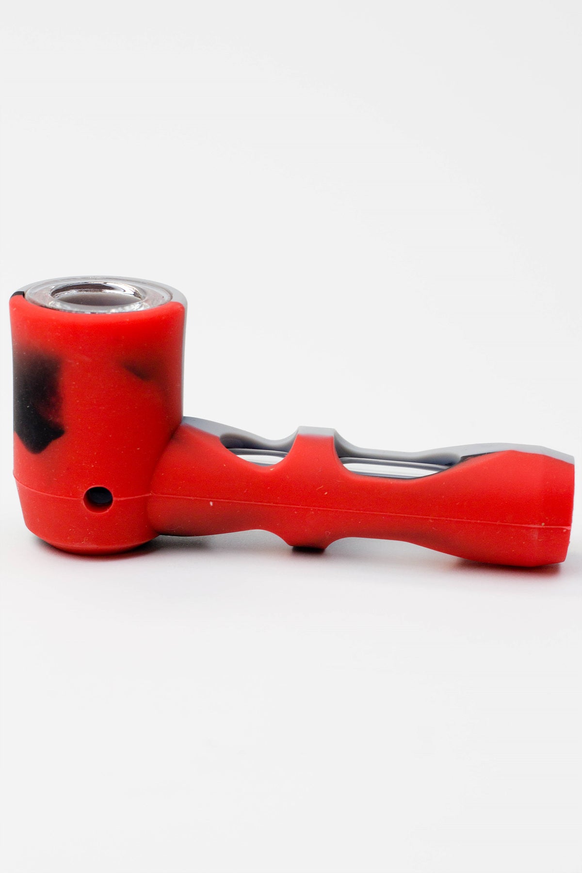 Multi colored Silicone hand pipe with glass bowl and tube_8