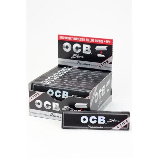 OCB King Slim Premium rolling paper with Tips_0