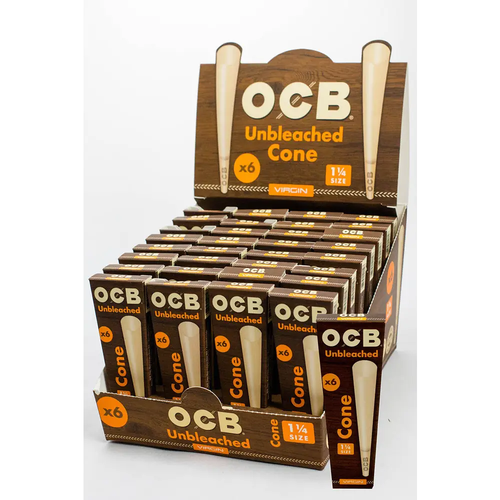 OCB Pre-rolled Cone - Virgin Unbleached Rolling Paper - 1 1/4_0