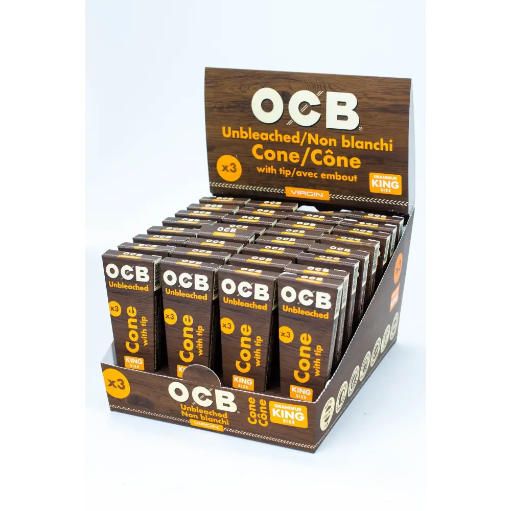 OCB Pre-rolled Cone - Virgin Unbleached Rolling Paper - King size_0