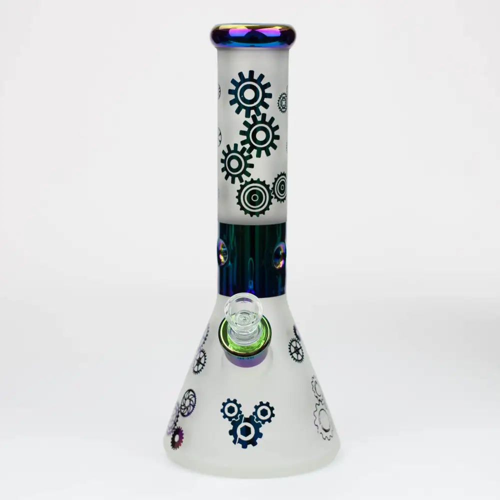 PHOENIX STAR-12.5"  Snadblast and electroplated 7 mm glass beaker bong_5