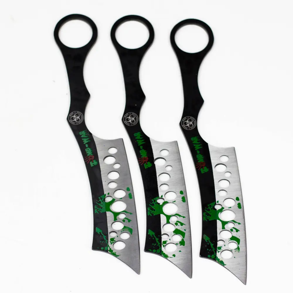 Set of 3  Zombie-War Throwing Knives with Sheath [8188]_2