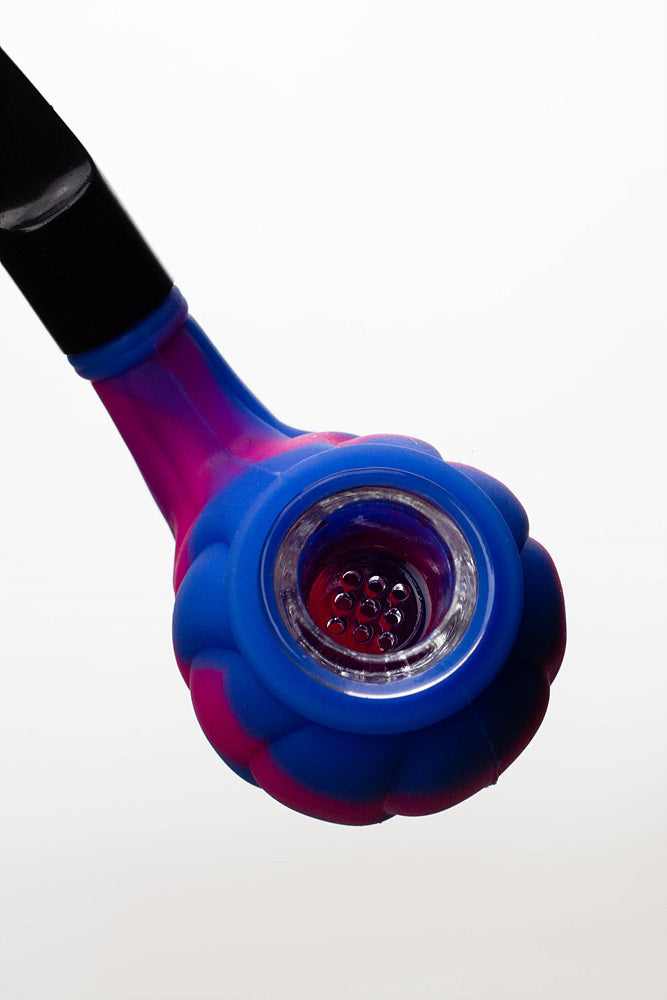 Sherlock Silicone pipe in display with glass bowl-WP139_4