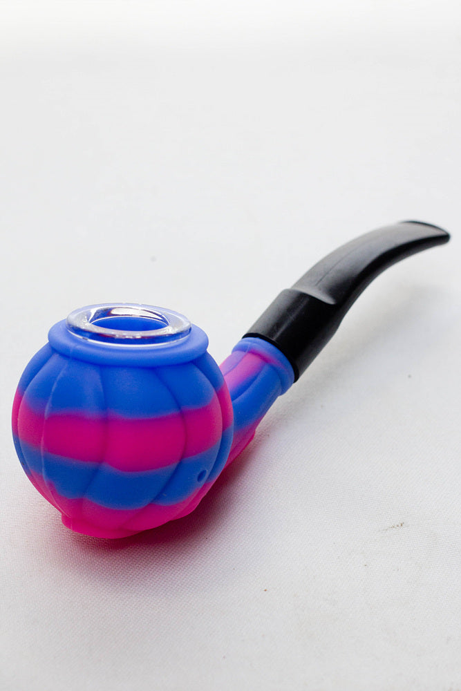 Sherlock Silicone pipe in display with glass bowl-WP139_2