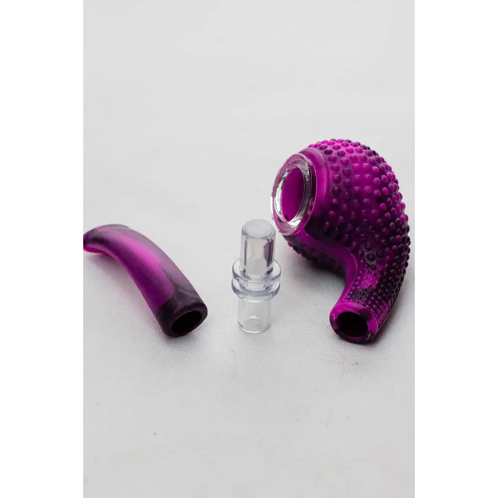 Sherlock Silicone pipe in display with glass bowl-WP164_5