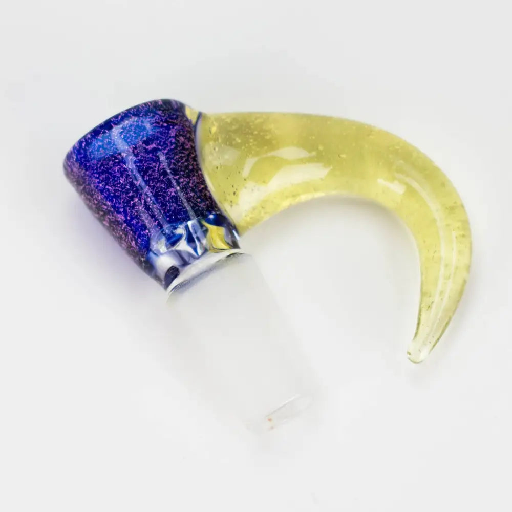 Shine Glassworks | 14mm 3 Hole Dichroic Bowl with coloured Horn  - Made in Canada_9