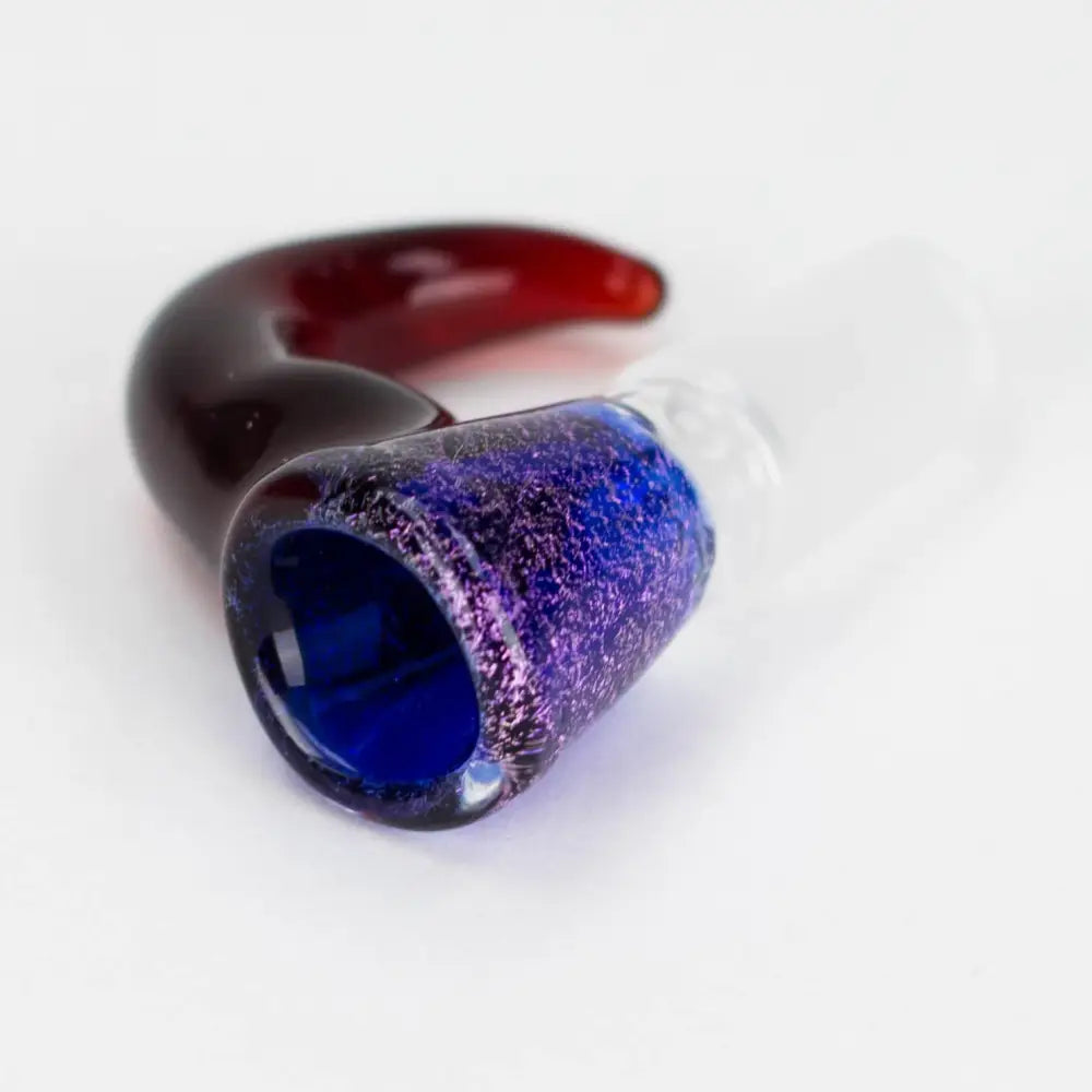 Shine Glassworks | 14mm 3 Hole Dichroic Bowl with coloured Horn  - Made in Canada_5