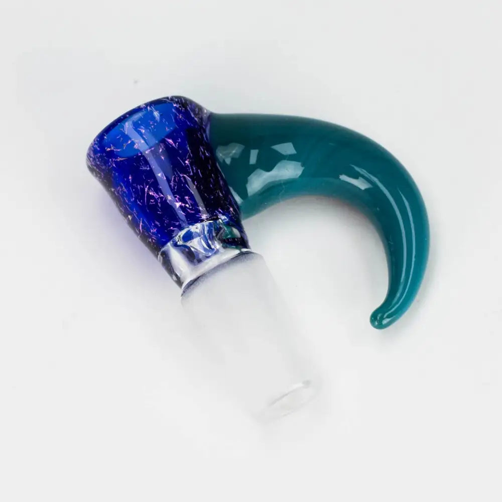 Shine Glassworks | 14mm 3 Hole Dichroic Bowl with coloured Horn  - Made in Canada_6