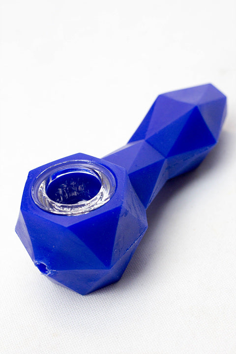 Silicone hand pipe with multi holes glass bowl_2