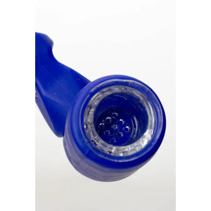 Silicone hand pipe with multi holes glass bowl and tube_5