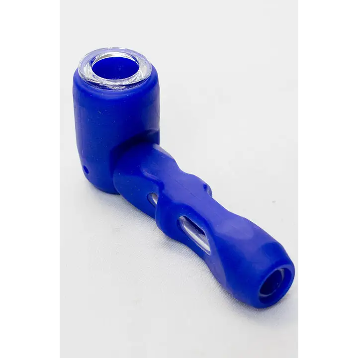 Silicone hand pipe with multi holes glass bowl and tube_4