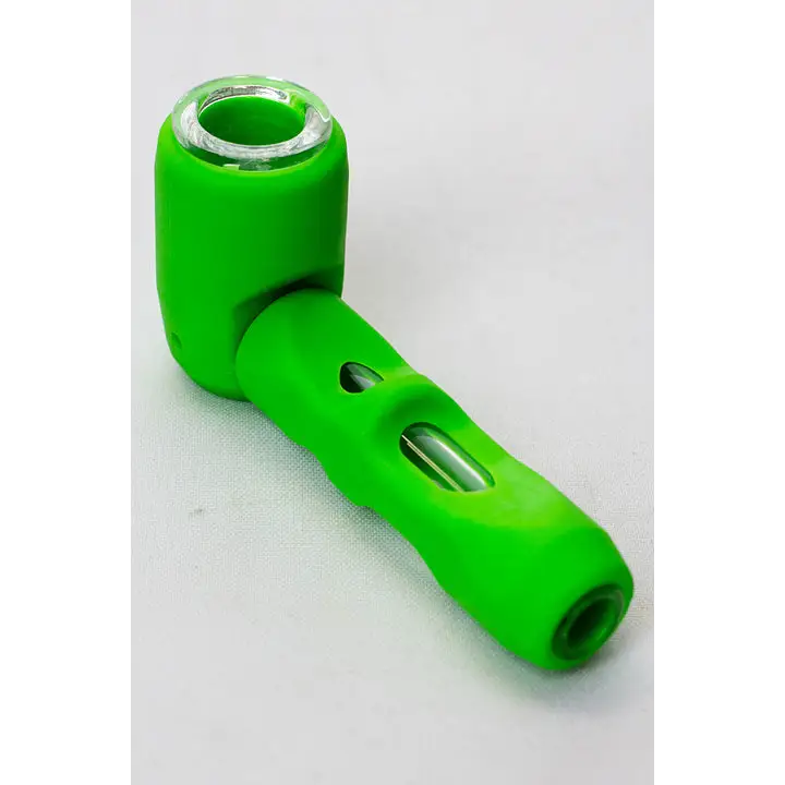 Silicone hand pipe with multi holes glass bowl and tube_3