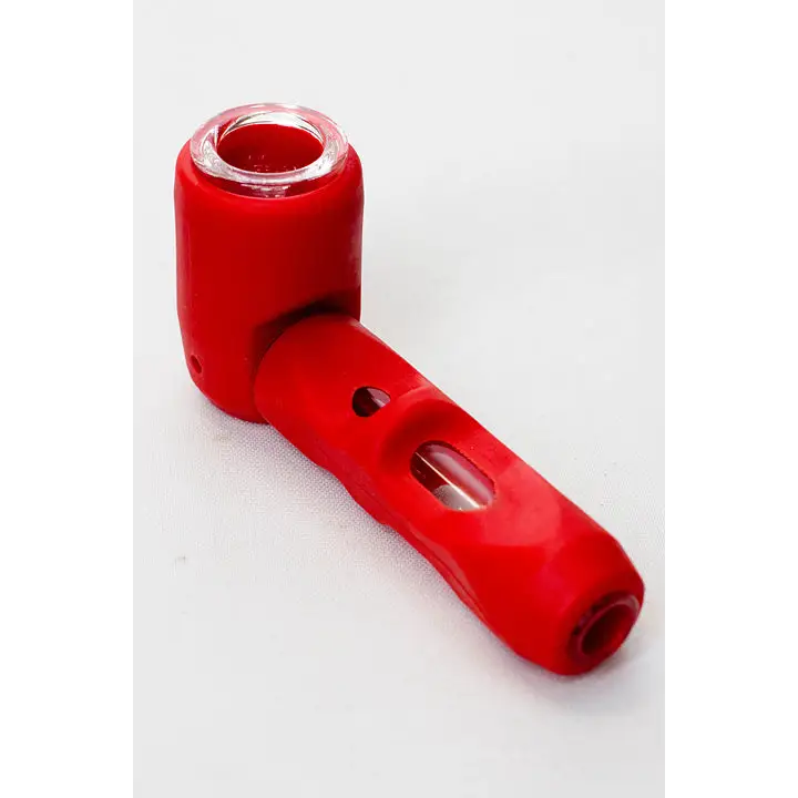 Silicone hand pipe with multi holes glass bowl and tube_2