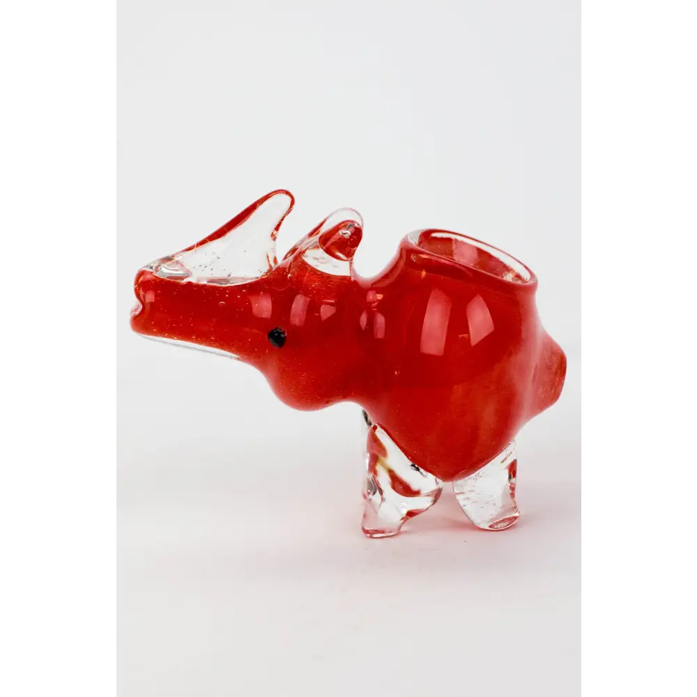 Small Rhino glass hand pipe_4