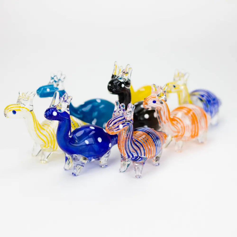 Standing Deer Small glass hand pipe_0