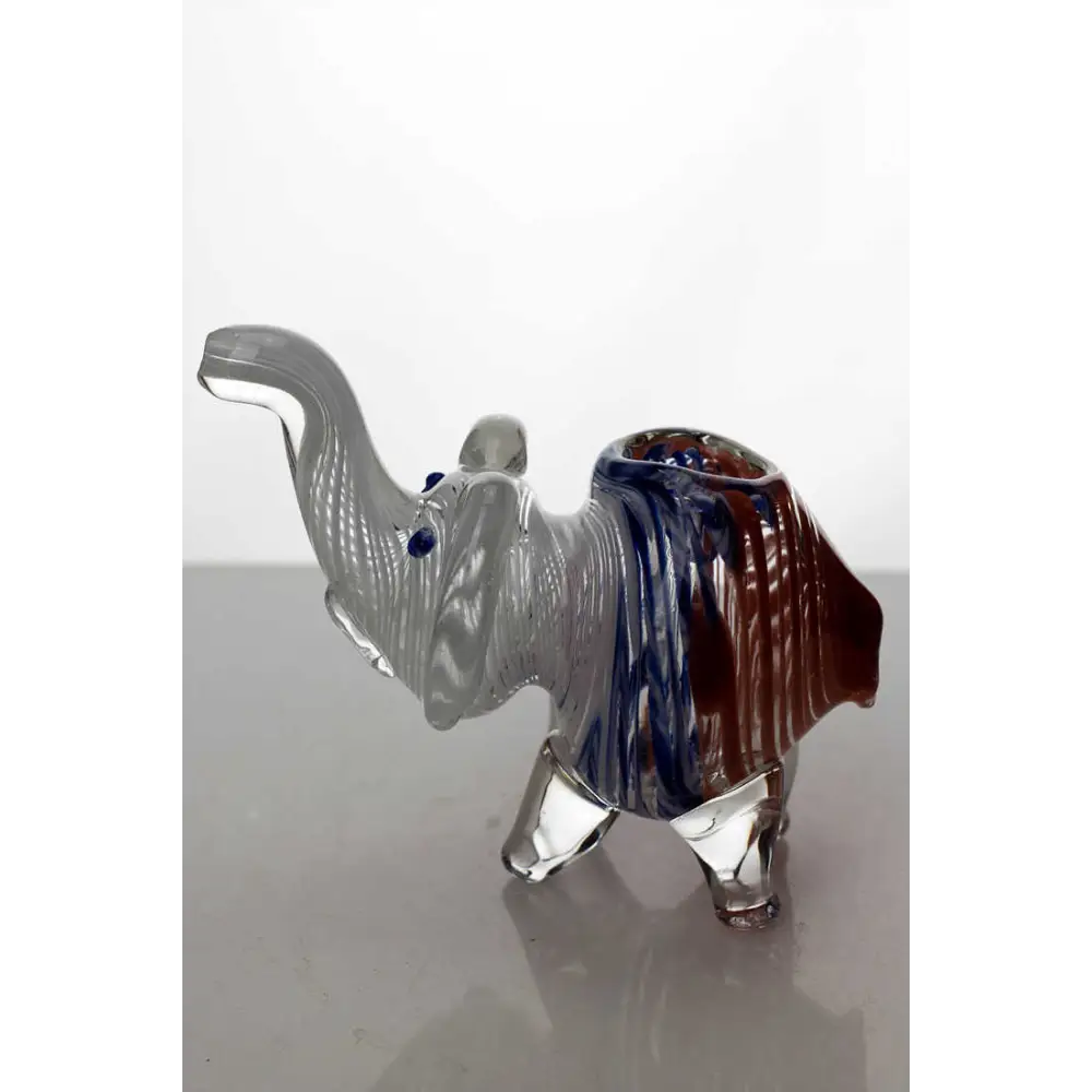 Standing elephant glass hand pipe_2