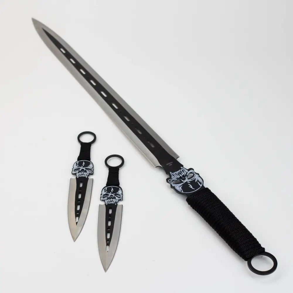 Tactical Machete Sword with Two 8″ Throwing Knives [T661085]_7