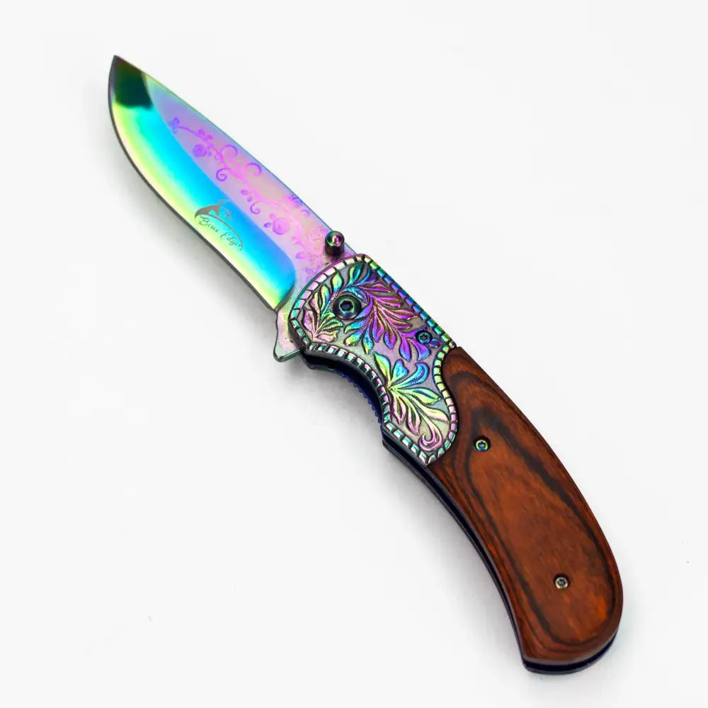 The Bone Edge 8.5″ Titanium Coated Folding Knife [1329X]_3