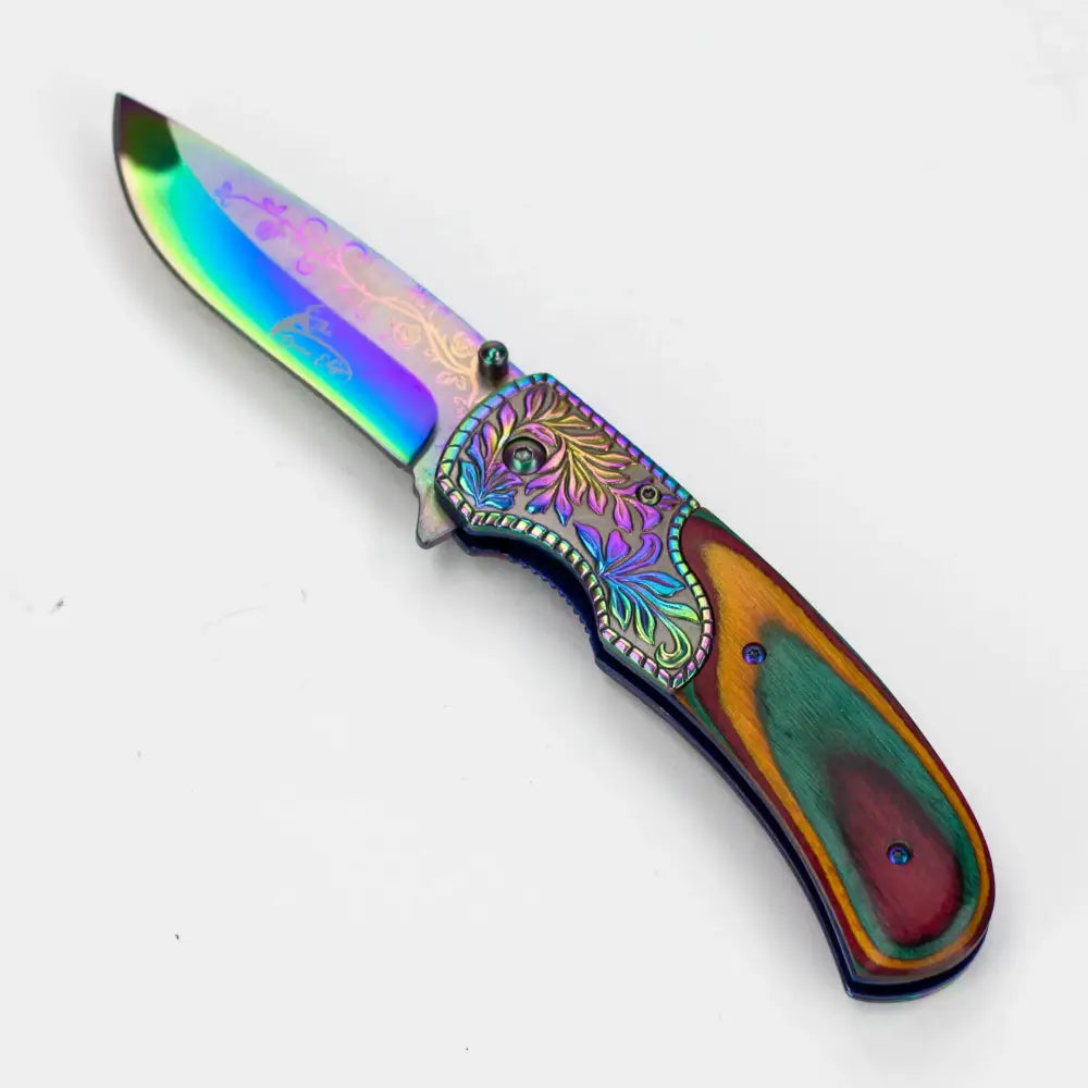 The Bone Edge 8.5″ Titanium Coated Folding Knife [1329X]_1