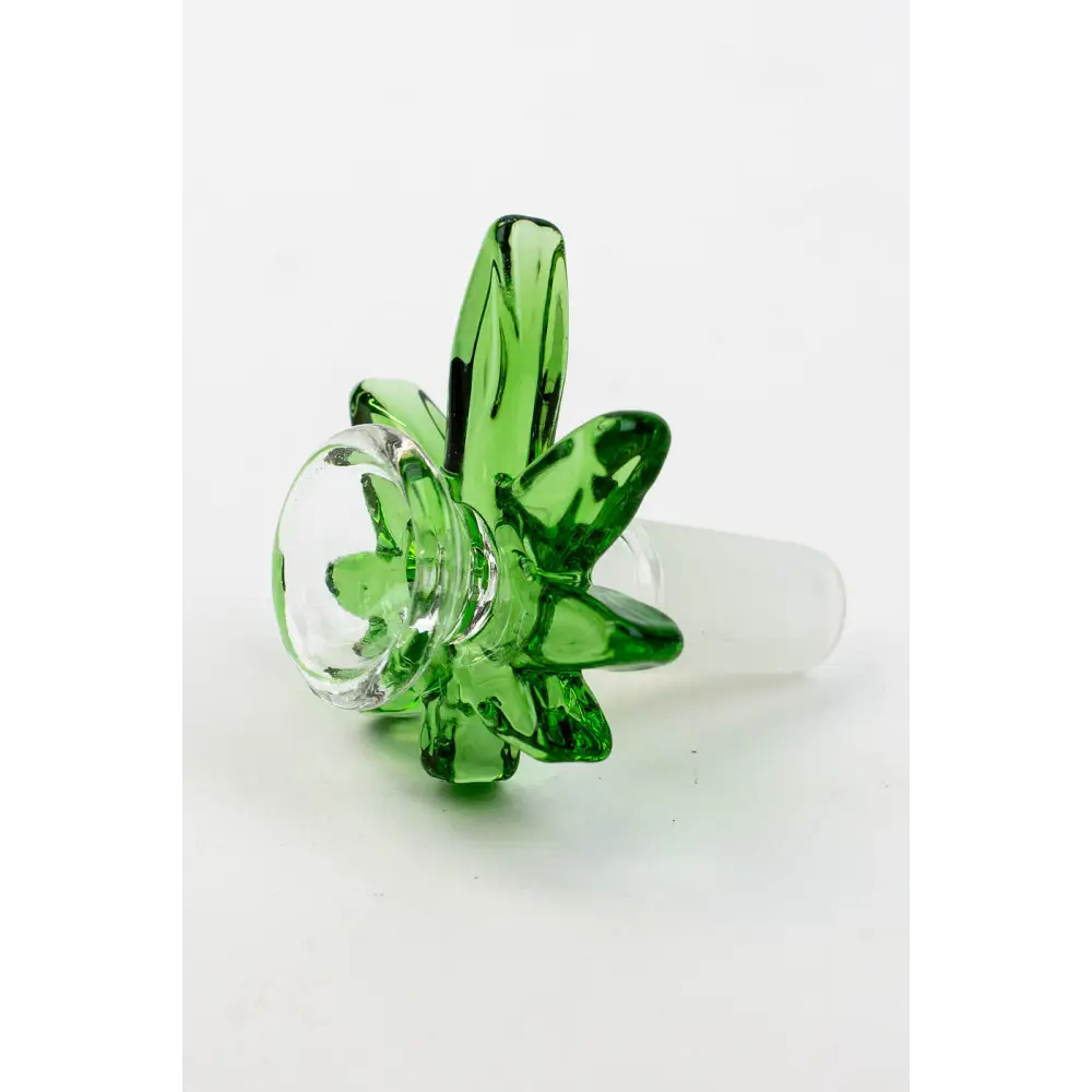 Thick glass bowl with leaf handle_2