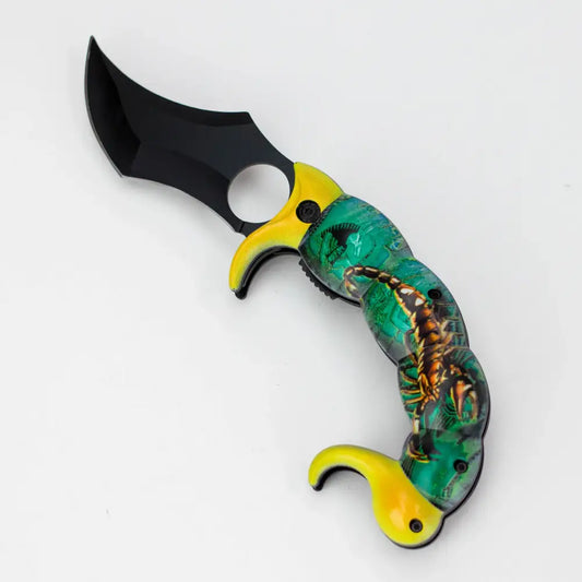 Tiger-USA® Pocket Knife Scorpion Tail Green and Yellow [SJ-1036-GS-B]_0