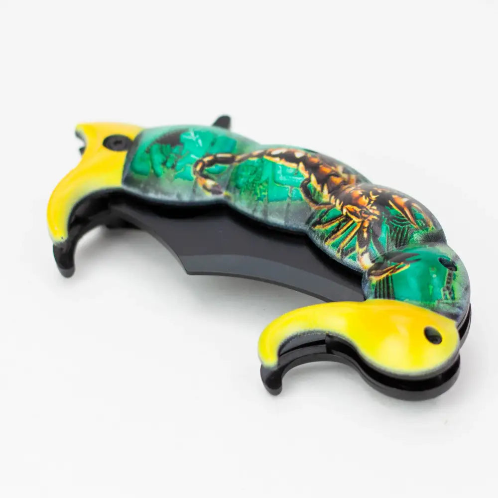 Tiger-USA® Pocket Knife Scorpion Tail Green and Yellow [SJ-1036-GS-B]_1