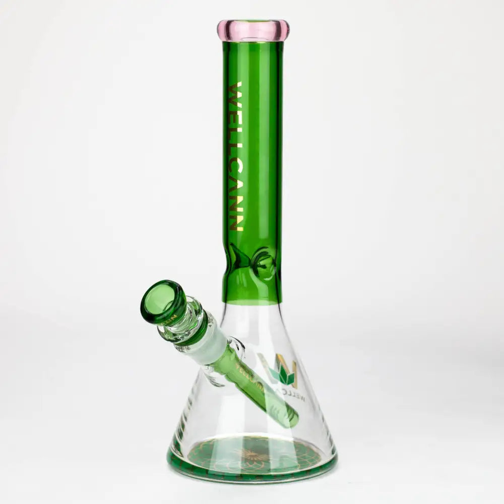 Wellcann | 10" Coloured Glass Beaker Bong with Wide Mouth_4