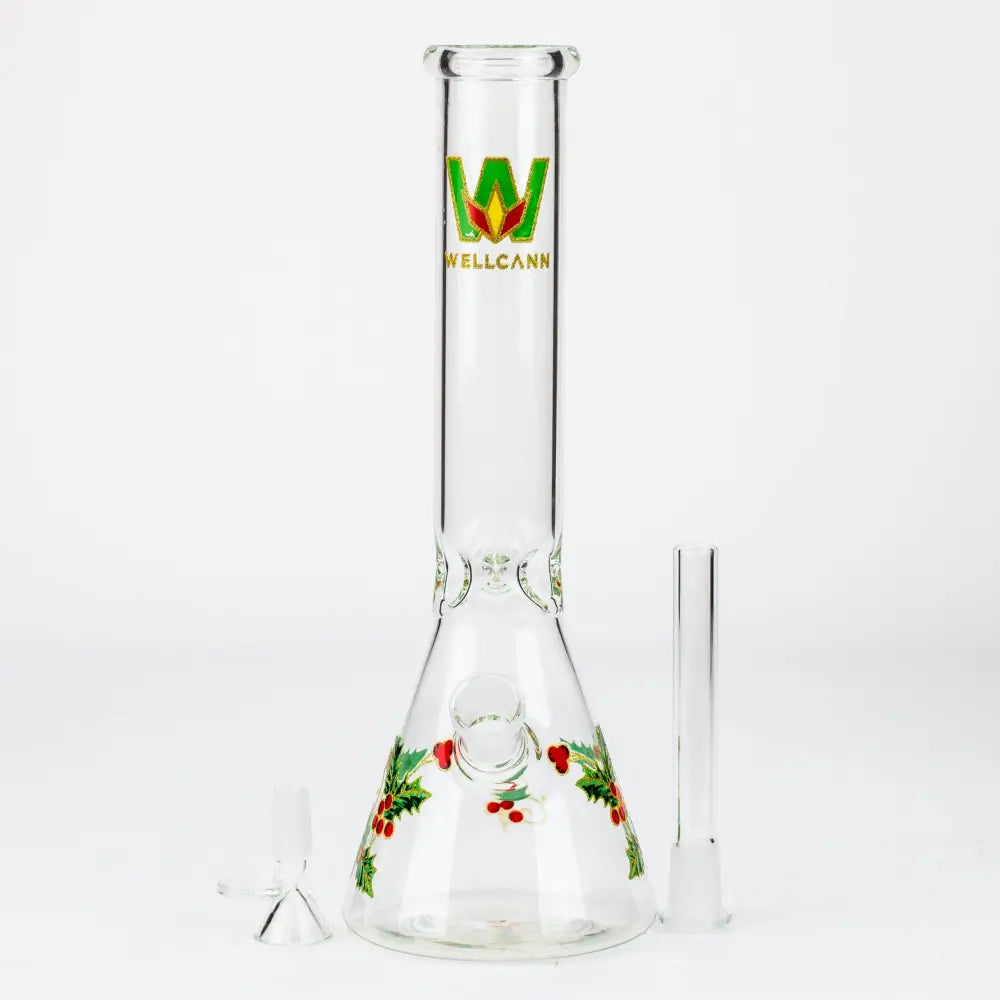 WellCann - 12" glass water bong with Christmas Design_7