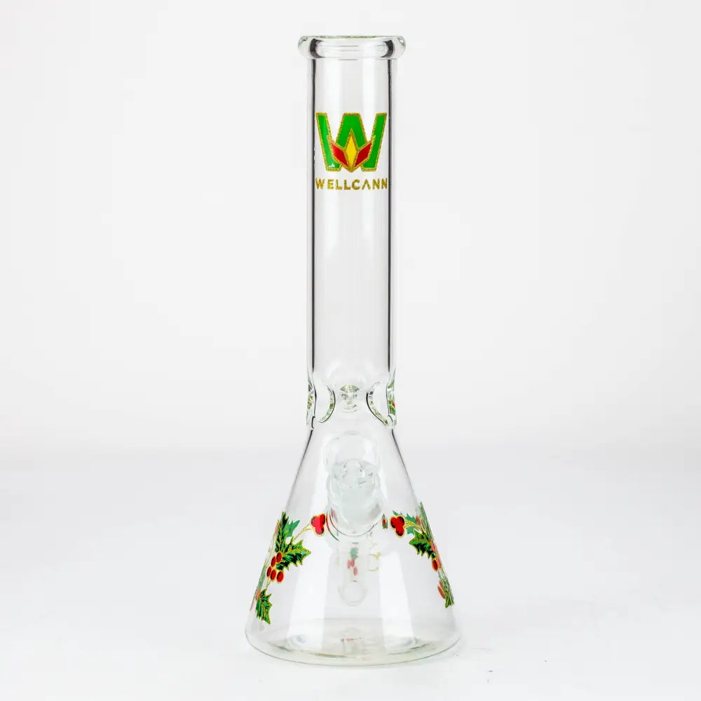 WellCann - 12" glass water bong with Christmas Design_2