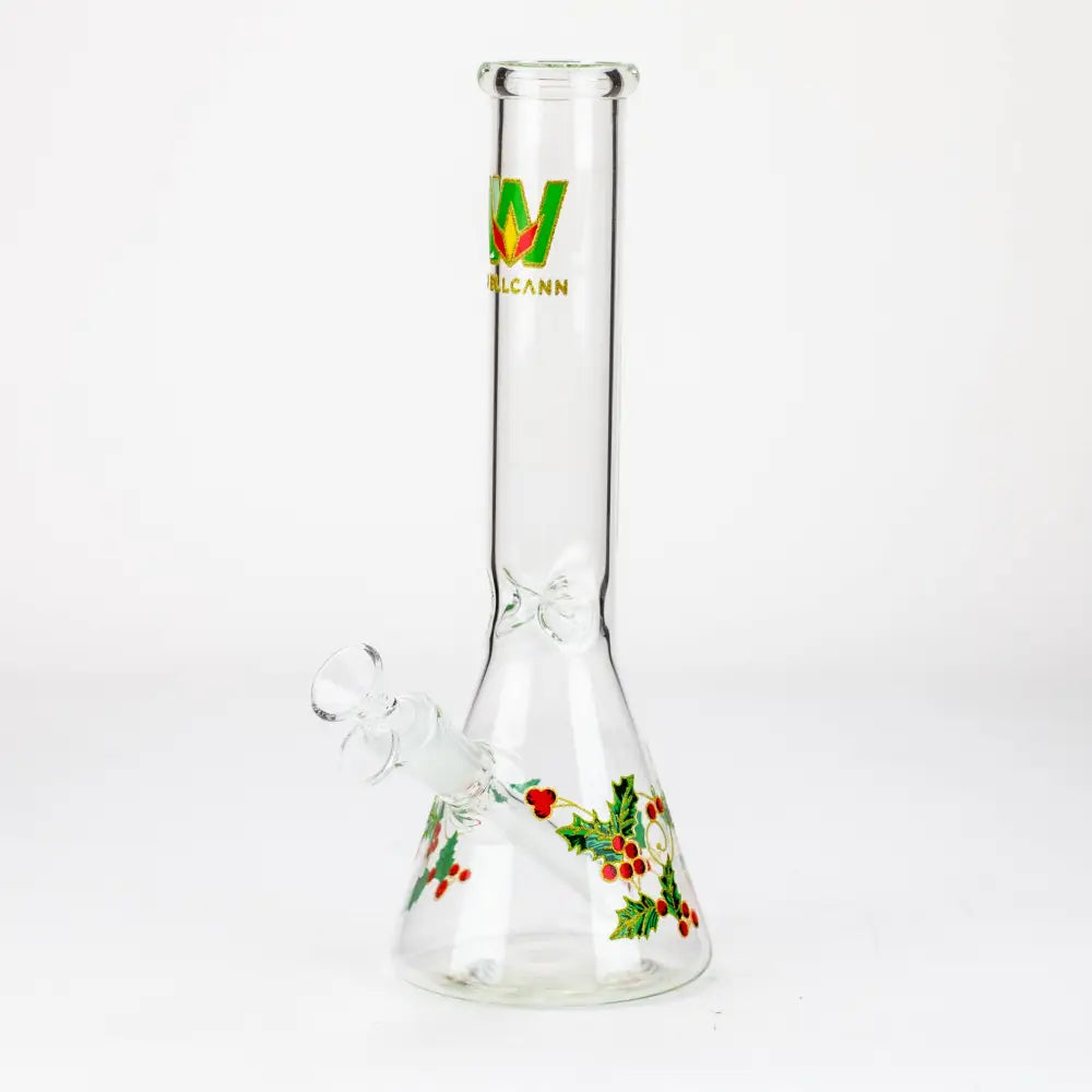 WellCann - 12" glass water bong with Christmas Design_0