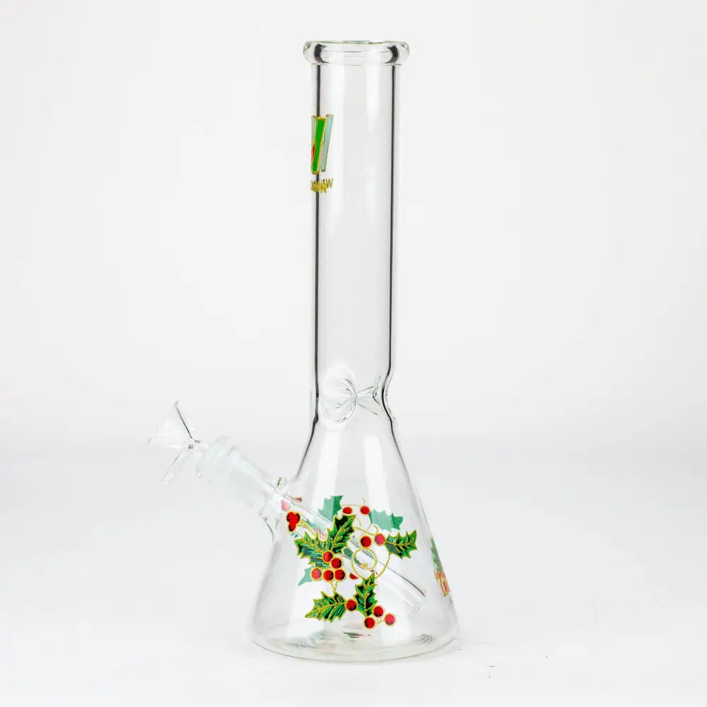 WellCann - 12" glass water bong with Christmas Design_3