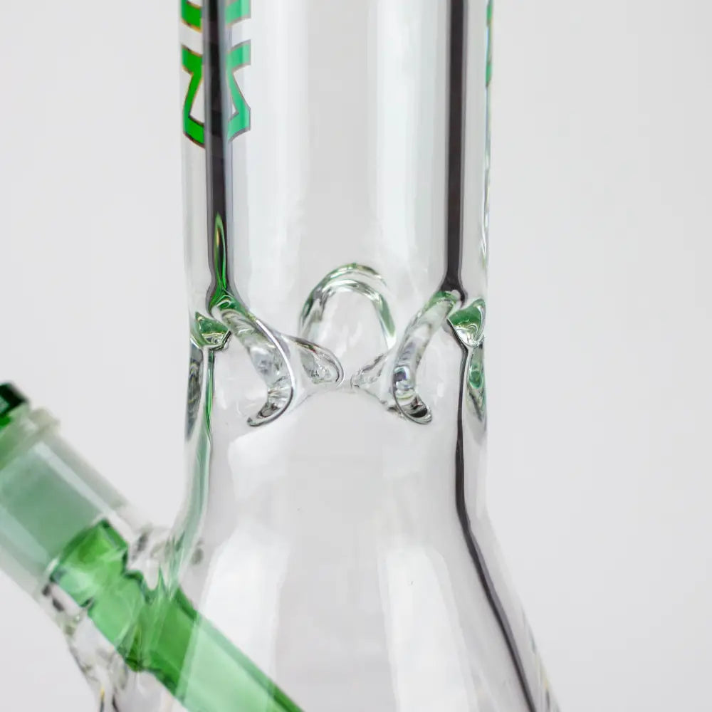 WellCann - 14" 7 mm Thick beaker bong with green logo and thick decal base_6