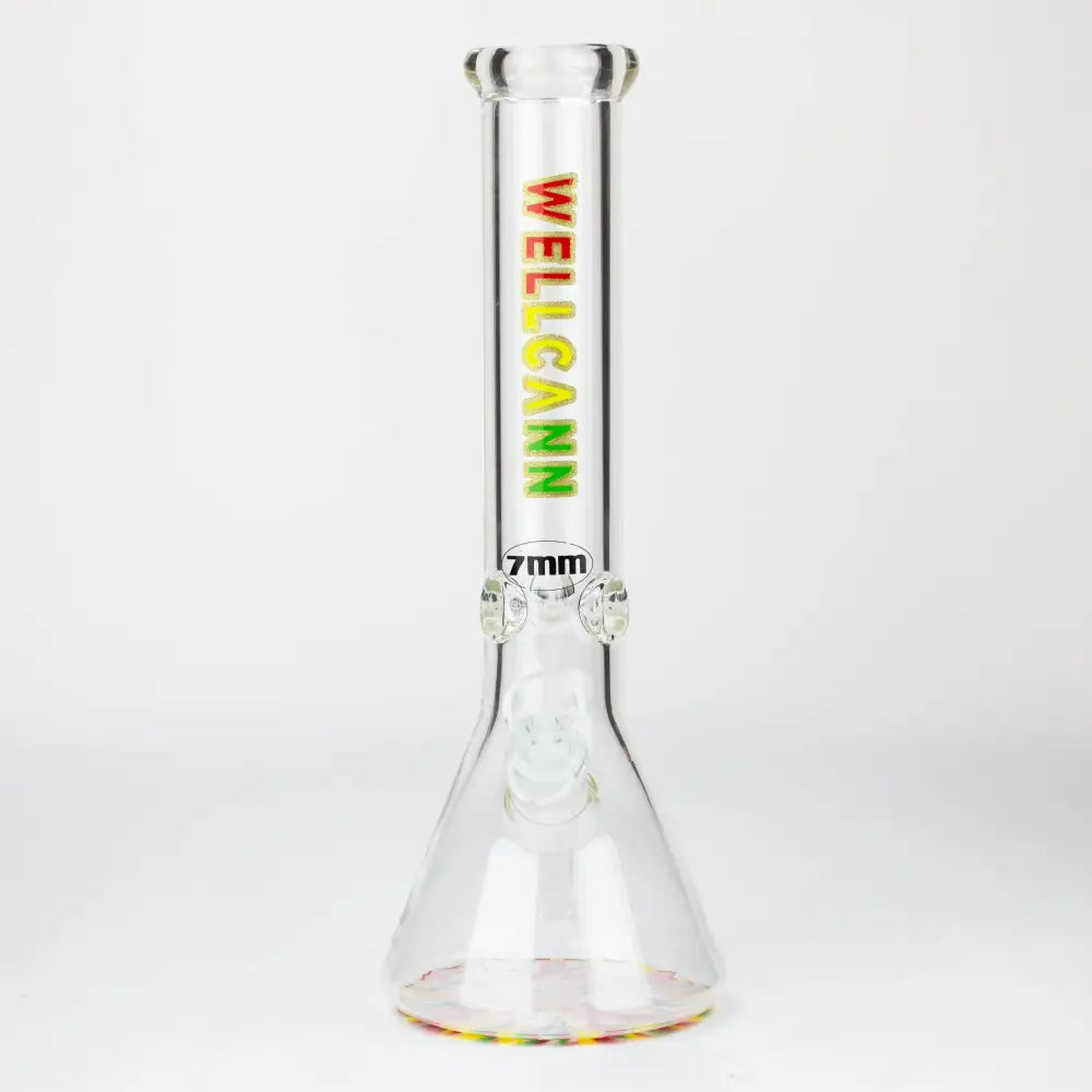 WellCann | 14" 7mm Beaker Bong with Colour Bottom_4