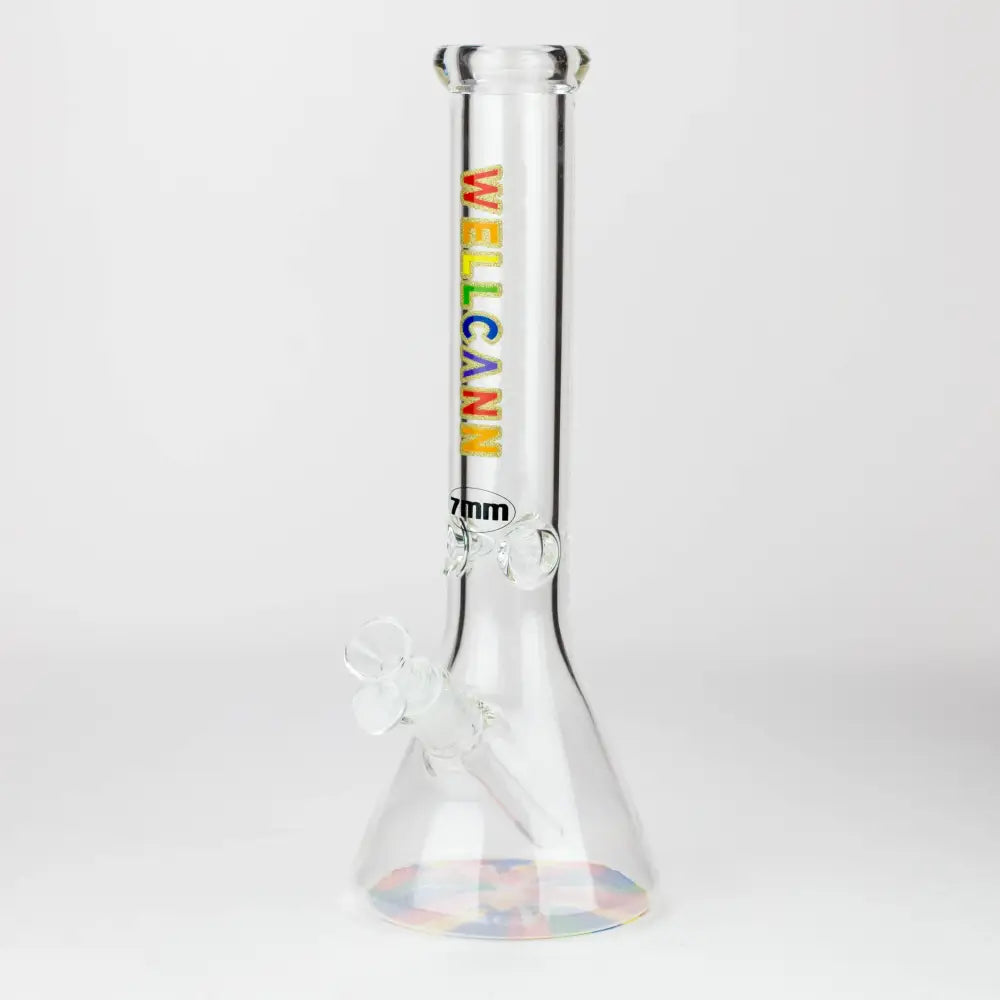 WellCann | 14" 7mm Beaker Bong with Colour Bottom_2