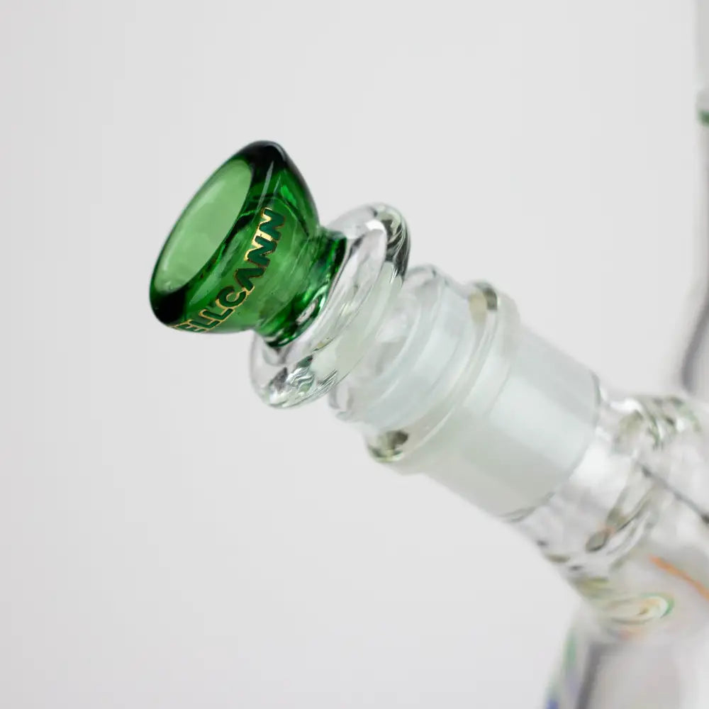 WellCann | 15" 7mm Beaker Bong with Thick Decal Base - Green Rainbow_6