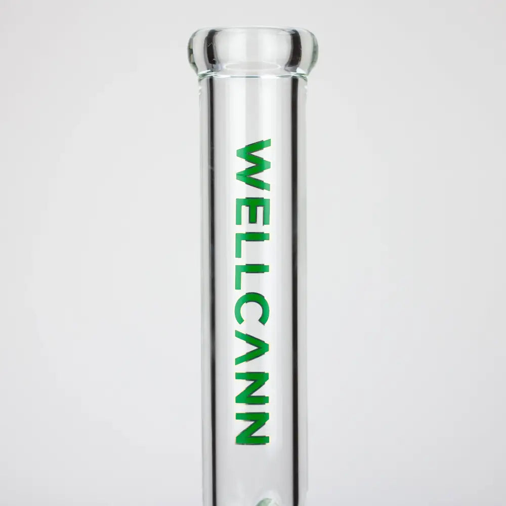 WellCann | 15" 7mm Beaker Bong with Thick Decal Base - Green Rainbow_4